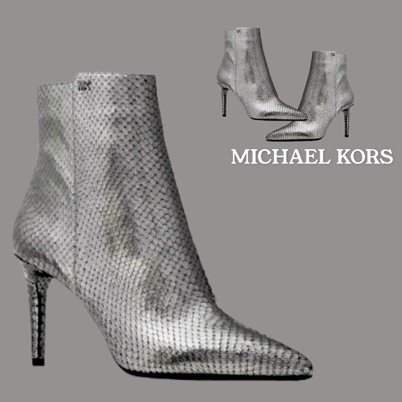 🛑BOGO 🆕Michael Kors Regal “Gunmetal” Metallic High-ankle Boot - Picture 3 of 8